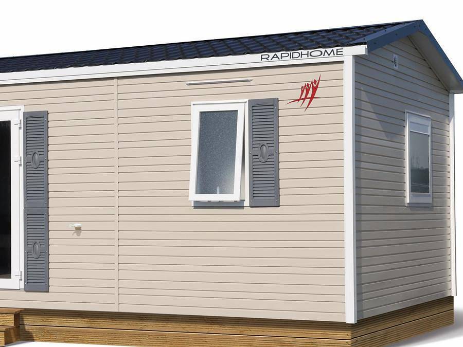 Flower Camping Loire et Châteaux - Mobilheim 4 personen - Premium 36m² (2 Schlafzimmer) - halbüberdachte Terrasse in Bréhémont, Loire-Tal