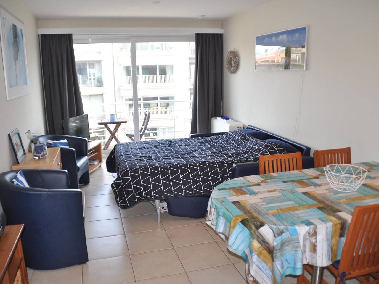 Ganze Wohnung, Studio in St-Idesbald mit Meerblick Balkon in Koksijde-Bad, Koksijde