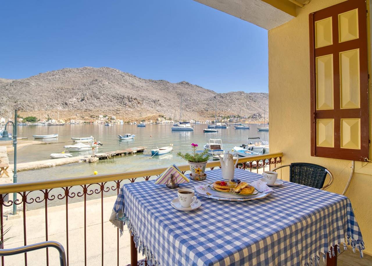 Endearing Symi Waterfront Villa | Villa Marilena Cove | 2 Bedrooms | Breathtaking Sea Views | Private Furnished Terrace with Outdoor Dining Area| Prime Location in Rhodos