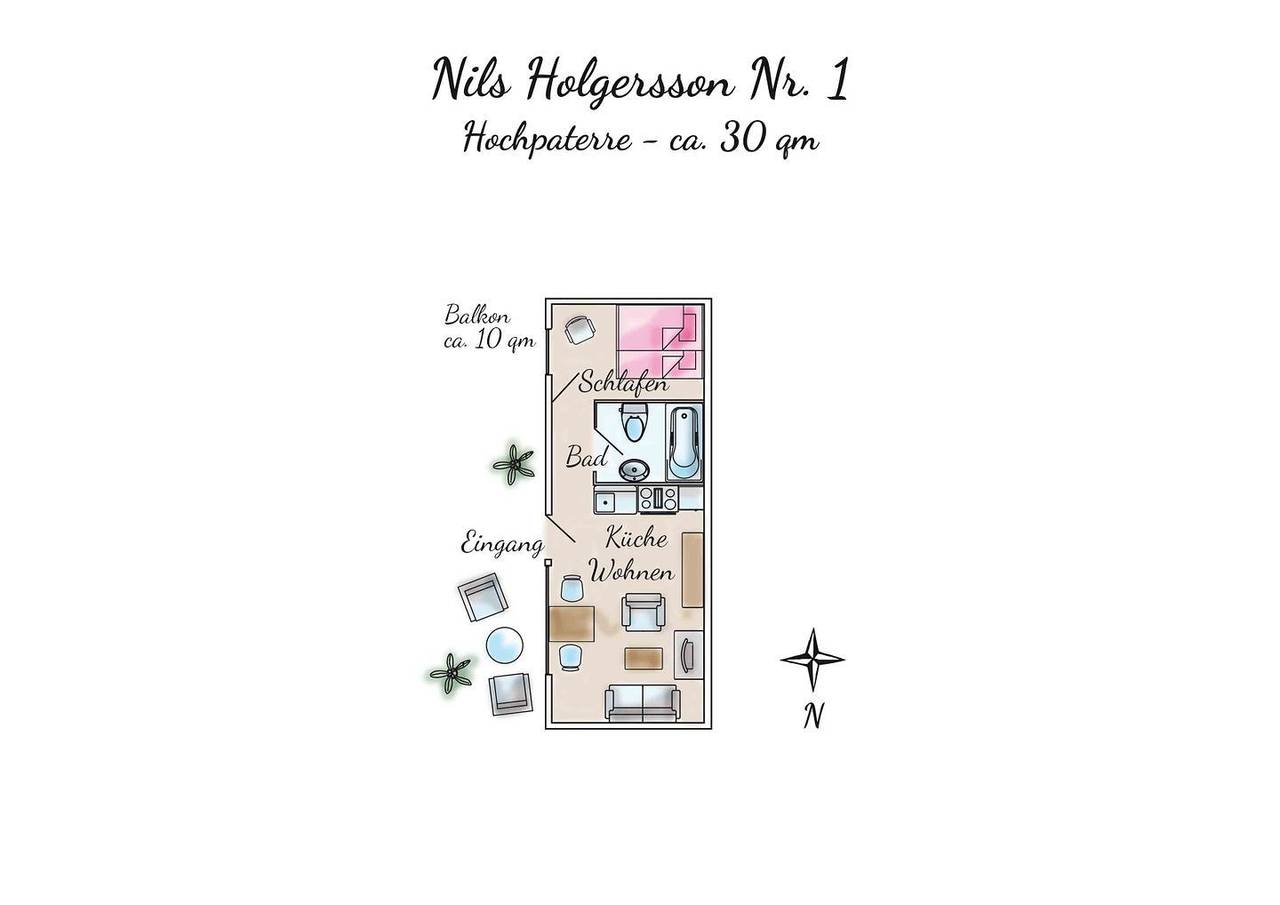 Ganze Wohnung, Ferienhaus Nils Holgersson - Wohnung #1 in Spiekeroog