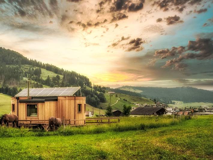 Ferienhaus für 3 Personen, mit Ausblick und Terrasse sowie Sauna