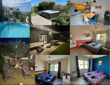 Cottage pour 6 personnes, avec jardin ainsi que piscine et jacuzzi à Villeneuve-de-la-Raho