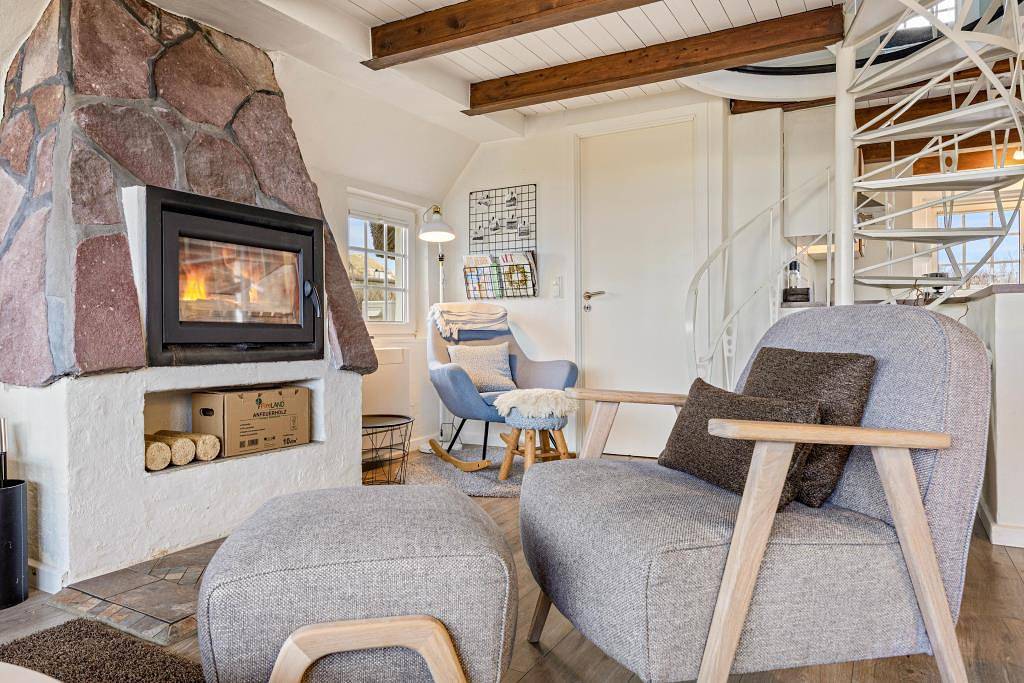 Ferienhaus mit Reetdach, nah am Strand, für Urlaub mit Hund in Skodbjerge, Årgab