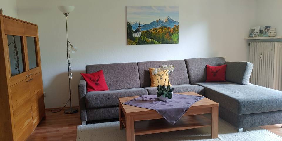 Ganze Ferienwohnung, Ferienwohnungen Andrea - Ferienwohnung Jenner für 1-3 Personen, 60 qm, Schlafzimmer, Wohnzimmer, Balkon in Schönau am Königssee, Berchtesgadener Alpen