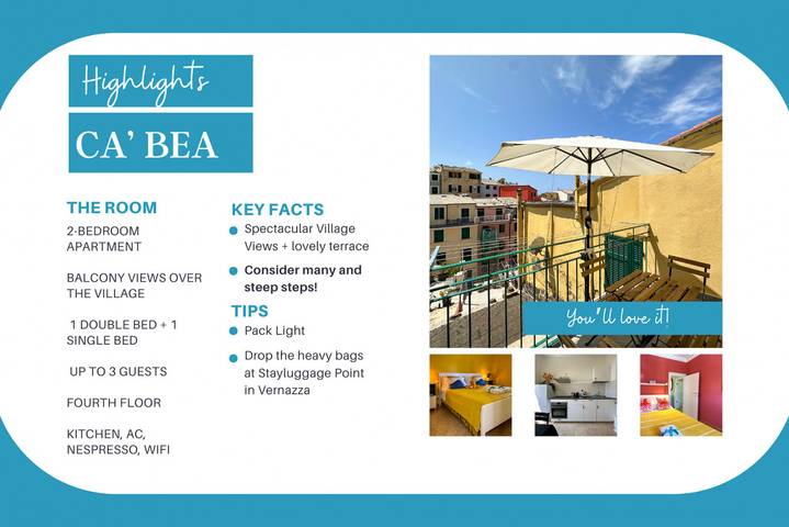 Gîte pour 2 personnes, avec balcon/terrasse, animaux acceptés à Vernazza - 3
