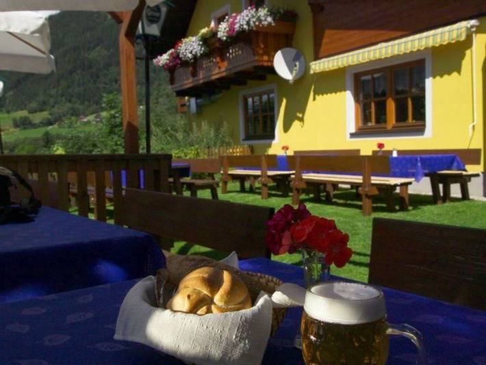 Pension Langbrucker - Blick Stausee in Rottenmanner und Wölzer Tauern, Großsölk