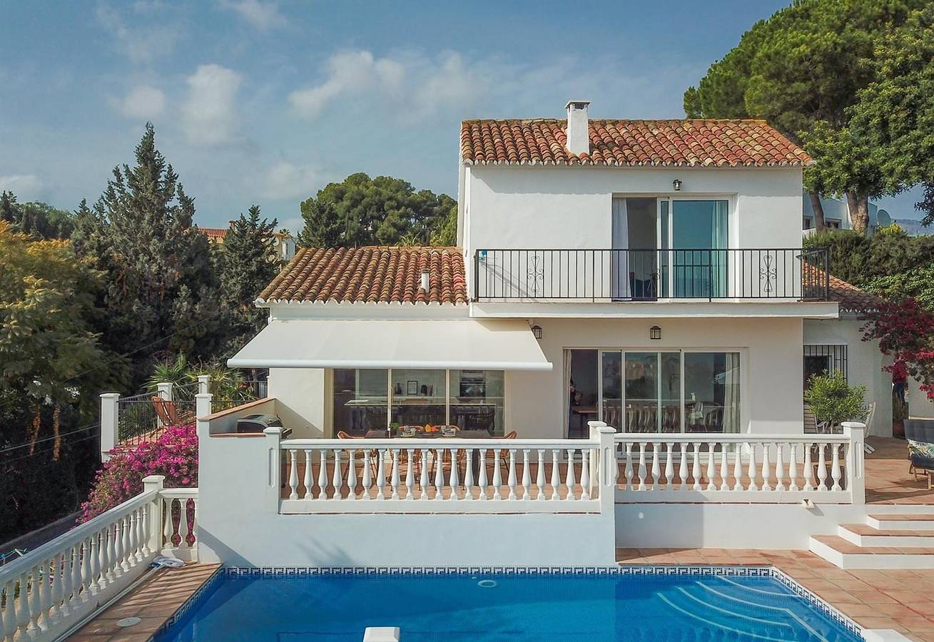 Villa 'Fantastic View' mit Meerblick, Wlan und Klimaanlage in Mijas Costa, Mijas