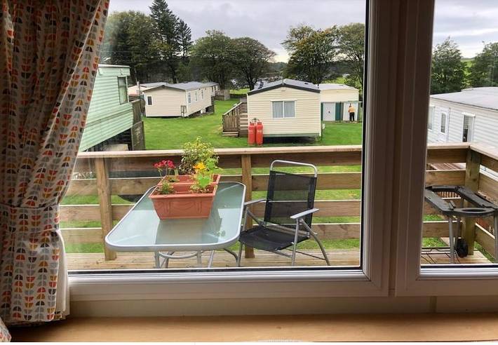 Blockhütte für 6 Personen mit Pool in Dumfries und Galloway