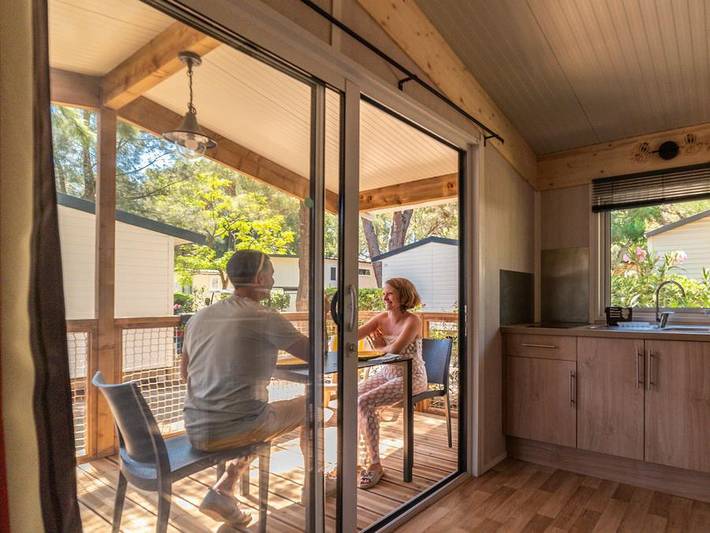 Camping La Pinède Enchantée  - Mobilhome 2 personas - Verano 18m² - 1 habitación - Aire acondicionado in La Côte Vermeille, Argelès-sur-Mer