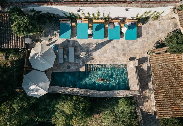 Appartement de vacances pour 2 personnes, avec jardin ainsi que piscine et vue