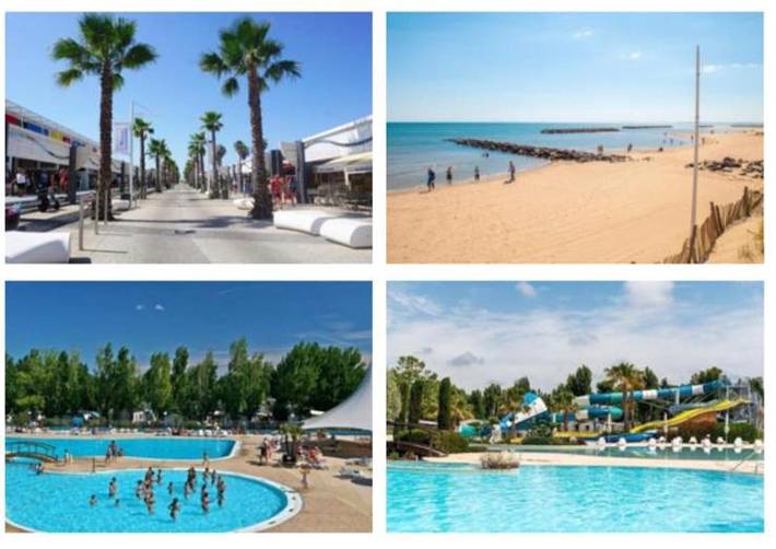 Camping voor 8 personen, met terras en zwembad, met huisdier in Vias Plage