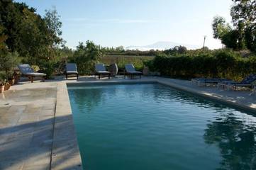 Chambre d’hôte pour 4 personnes, avec vue ainsi que piscine et jardin, animaux acceptés à Bédarrides