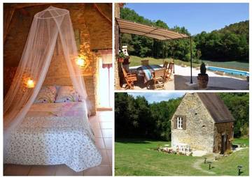 Gîte pour 4 personnes, avec vue ainsi que jardin et piscine, adapté aux familles à Proissans