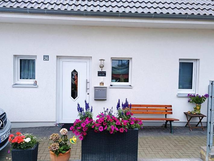 Ferienwohnung für 4 Personen, mit Garten und Ausblick