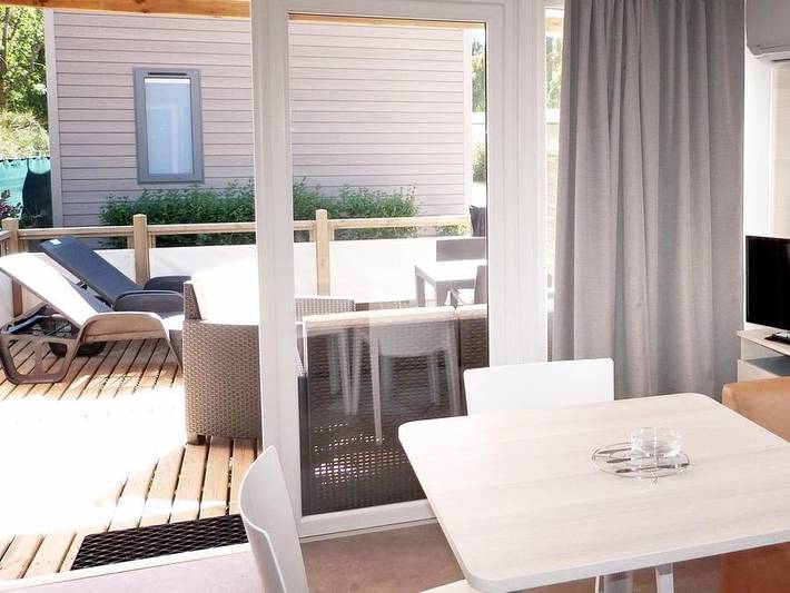 Camping Tikayan Les Palmiers  - Mobilheim 2 personen - Tennessy. Komfort in Hyeres, Parc national Port-Cros