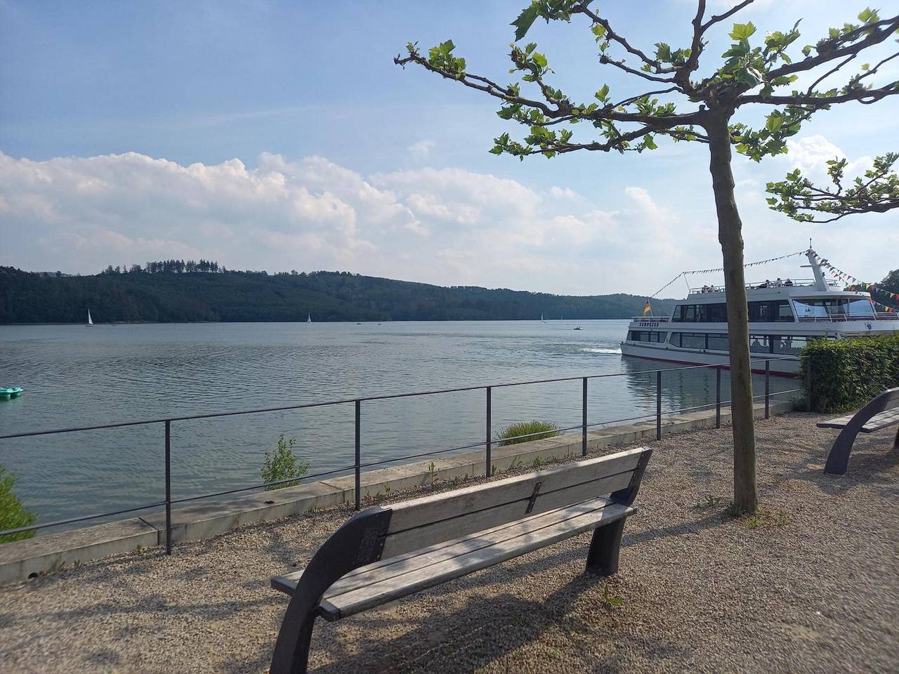 Appartement 'Seeappartement Sorpeglück' met uitzicht op het meer, balkon en zwembad, foto 10