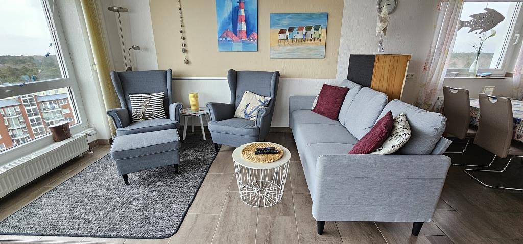 Ferienwohnung für 4 Personen, mit Sauna und Balkon sowie Meerblick und Balkon/Terrasse, kinderfreundlich in Sahlenburg - 3