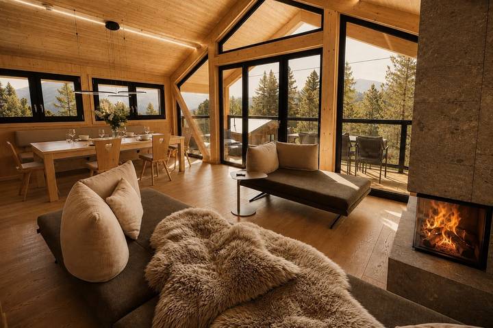 Chalet für 8 Personen, mit Balkon und Sauna an der Turracher Höhe
