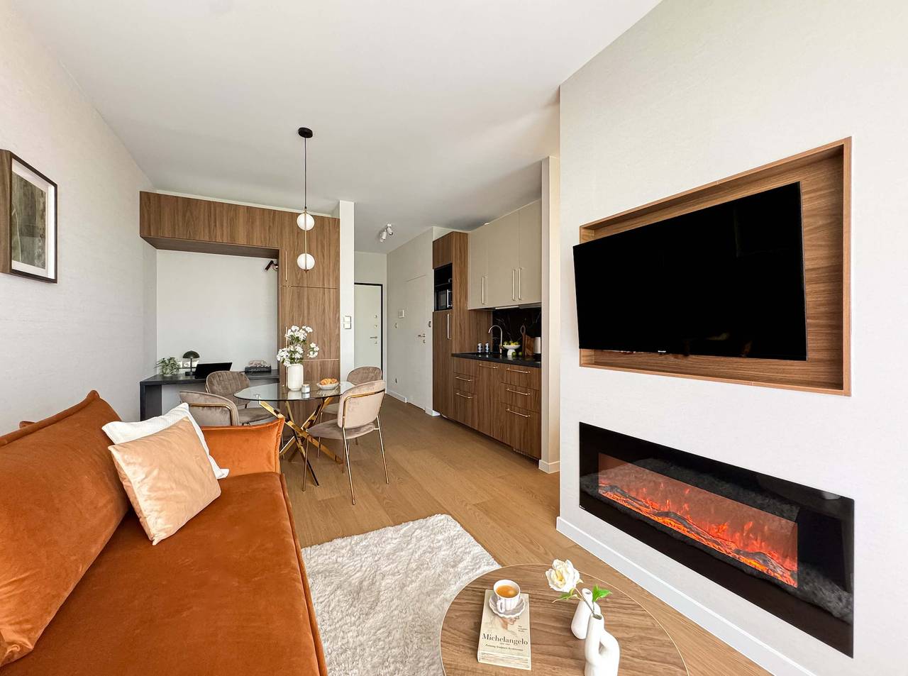 Cały apartament wypoczynkowy, Stylish Studio in Mokotow | Balcony | Air Conditioning | Parking in Mokotów, Warszawa