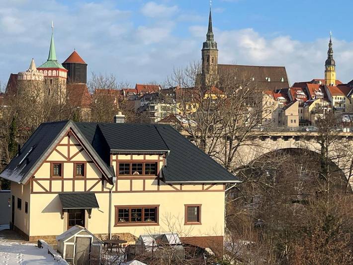 Ferienhaus für 6 Personen, mit Balkon und Terrasse sowie Sauna und Ausblick in Bautzen