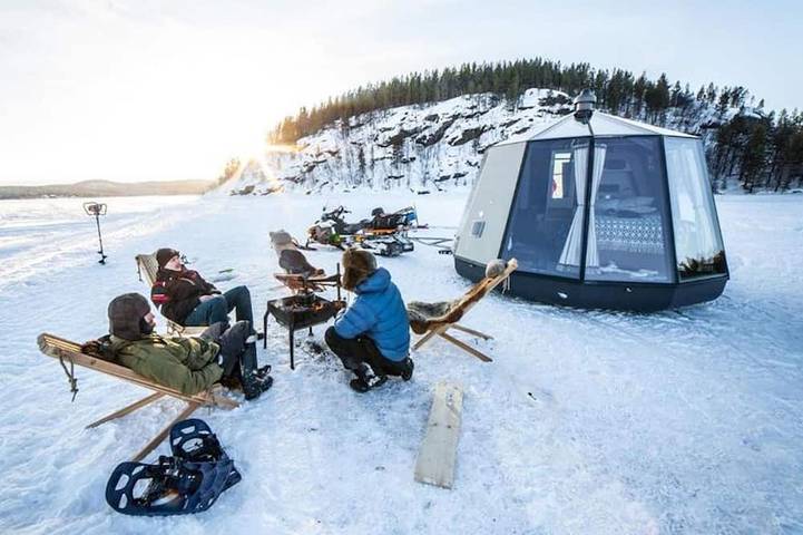 Glaszimmer Luxuriöser Urlaub für 2 - wildes Naturerlebnis in Schweden! in Jokkmokk, Lappland (Schweden)