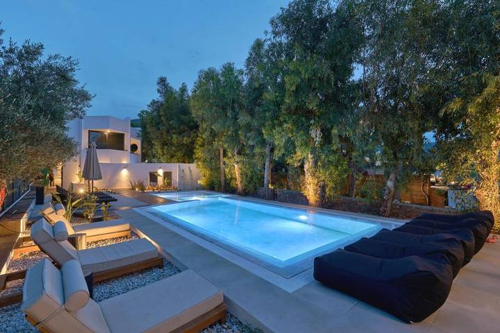 Villa pour 32 personnes, avec piscine ainsi que jacuzzi et jardin dans Malia