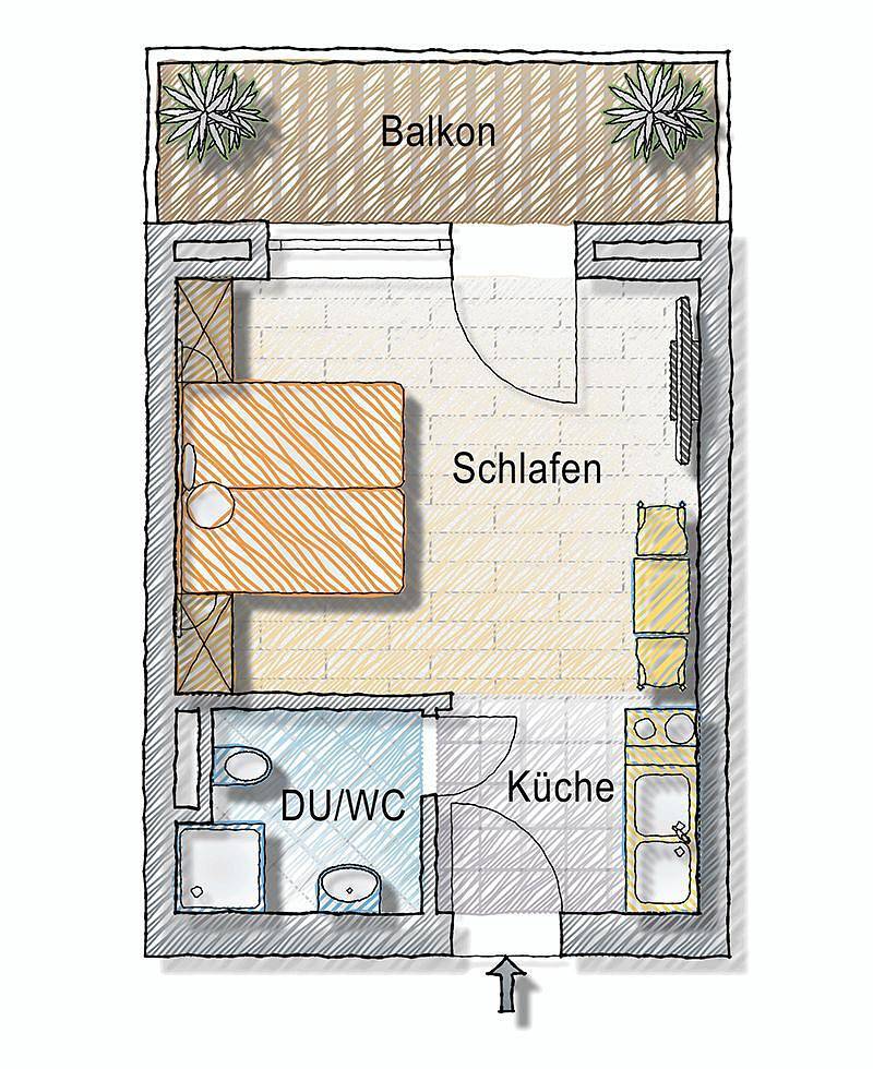 Ganze Ferienwohnung, 1-Raum Studio Appartement Nr. 3, 4, 9 in Hirschegg Kleinwalsertal, Mittelberg
