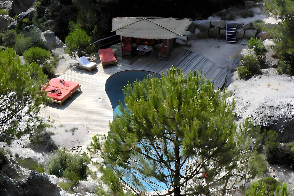 Casa de huéspedes 'Le Sabel - Cabanon' con vistas a la montaña y Wi-Fi in Mourèze, Región de Lodève