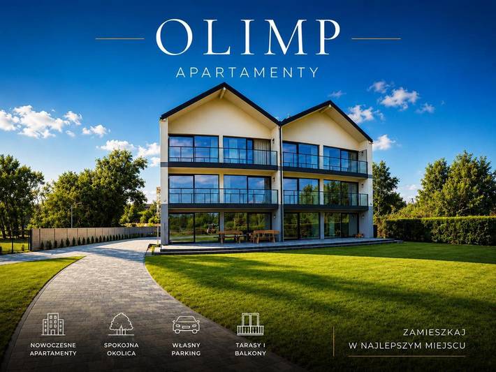 Apartament wakacyjny dla 4 osób, z Balkon i Taras oraz Ogród i Widok na jezioro w Konin