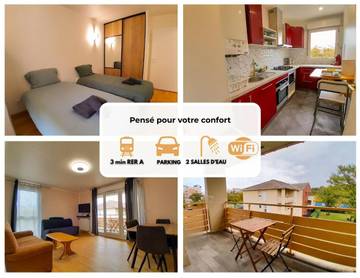 Gîte pour 6 personnes, avec balcon et vue à Achères