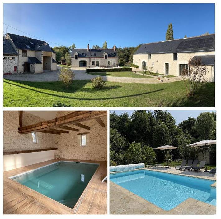 Location de vacances pour 20 personnes, avec jacuzzi ainsi que piscine et jardin à Saint-Branchs