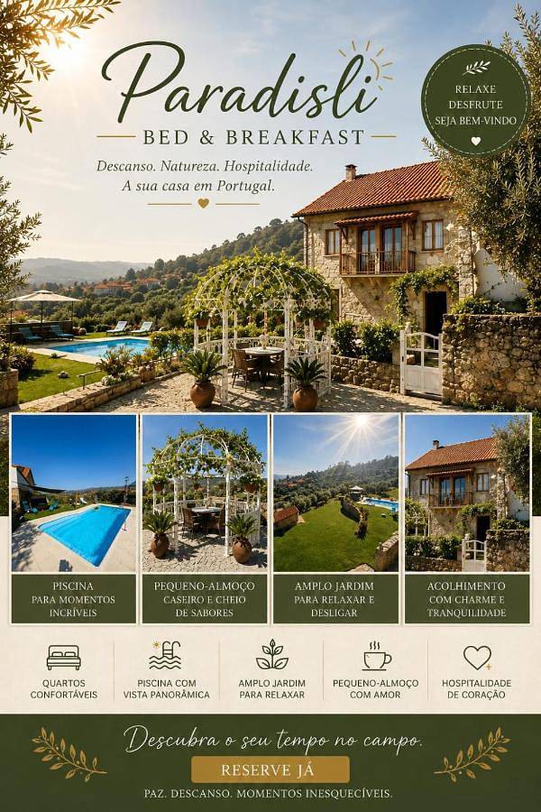 Location de vacances pour 3 personnes, avec Balcon et Jacuzzi ainsi que Terrasse et Jardin dans Penalva do Castelo