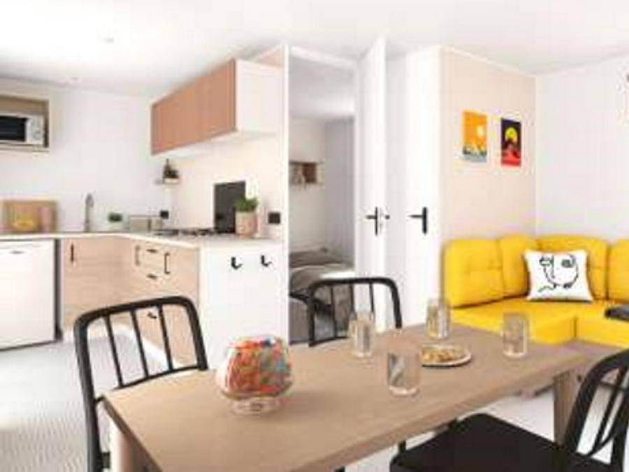 Flower Camping Le Dolium - Mobilhome 4 personnes - Mobil home Premium "Atrium" climatisé/Tv-2 chambres- 4 personnes Max (bébé compris) 4 pers in Laudun-l'Ardoise, Région de Nîmes