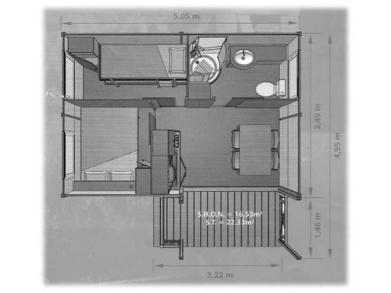 Chalet mit Terrasse - 3 Pers. in Aregno, Calvi und Umgebung