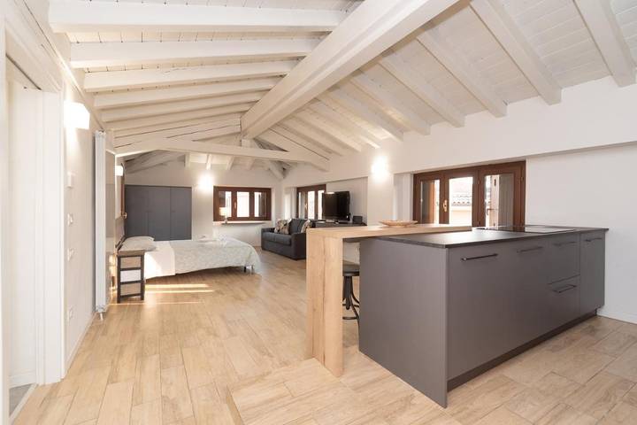 Ferienwohnung für 3 Personen, mit Balkon und Terrasse sowie Ausblick