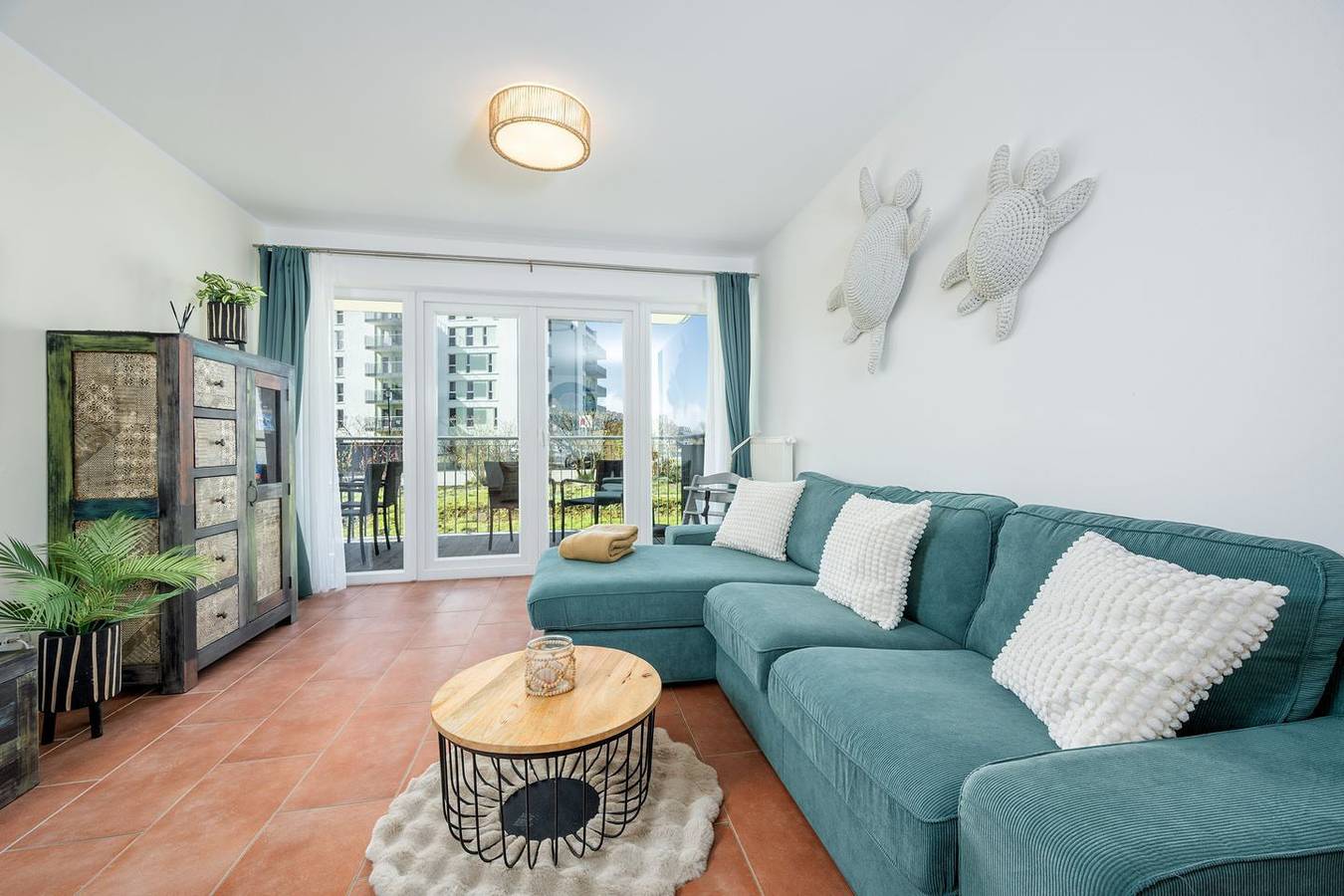 Ganze Wohnung, Stilvolles Familienapartment an der Nordsee mit Balkon und privater Sauna in Schillig Strand, Wangerland