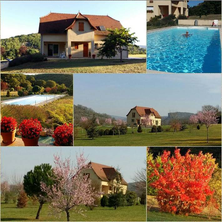 Location de vacances pour 3 personnes, avec Terrasse et Jardin ainsi que Piscine et Vue à Brengues