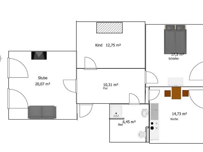 Ferienwohnung für 3 Personen, mit Terrasse und Garten in Wiefelstede - 4