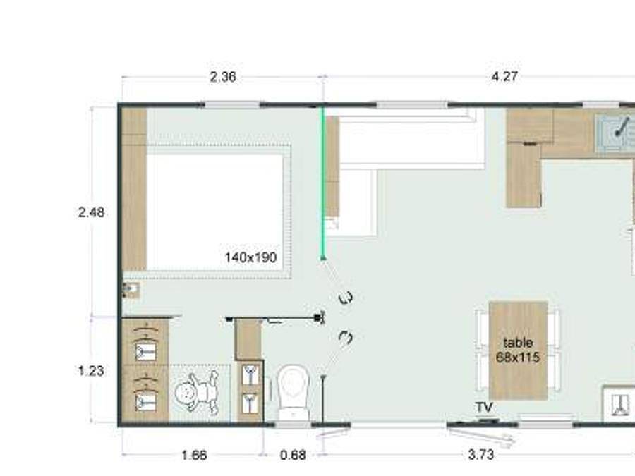 Camping Ushuaïa Villages La Maïade - Mobilhome 4 personas - Premium - 32m² - 2 habitaciones in Mimizan, Côte d’Argent