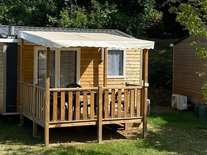 Camping Amélia - Mobilheim 2 personen - Saphir 18m² + überdachte Terrasse + Klimaanlage in Amélie-les-Bains-Palalda, Mittelmeerküste (Frankreich)