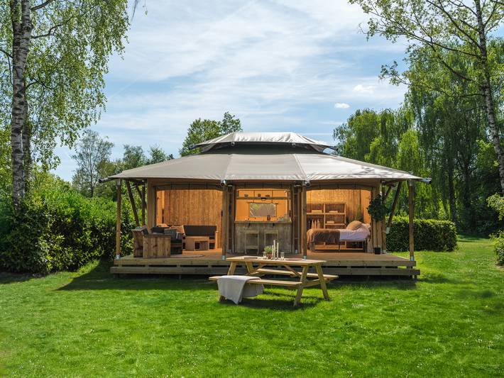 Glamping voor 5 personen, met Balkon/Terras en Terras in Twente