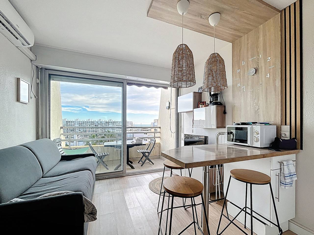 Ganzes Studio, Klimatisiertes Studio mit Meerblick in Strandnähe in Mauguio, Côte d'Améthyste