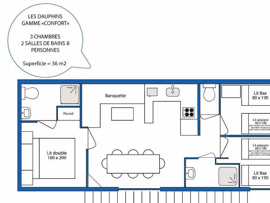 Camping Aec Vacances Les Dauphins - Mobilhome 8 personas - Alquiler mobil home Confort - 3 habitaciones in Saint-Cyr-sur-Mer, Costa mediterránea (Francia)
