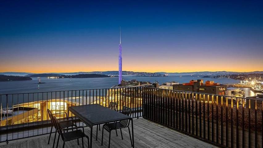 Apartament wakacyjny dla 4 osób, z Taras i Widok na jezioro oraz Widok w Oslo