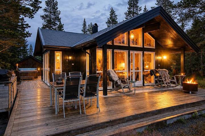 Blockhütte für 8 Personen, mit Terrasse und Whirlpool, mit Haustier - 1