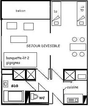Appartement entier, Studio divisible 4 pers - Le Squaw Valley -040Sq-  Plagne Villages in Plagne Villages, La Plagne-Tarentaise