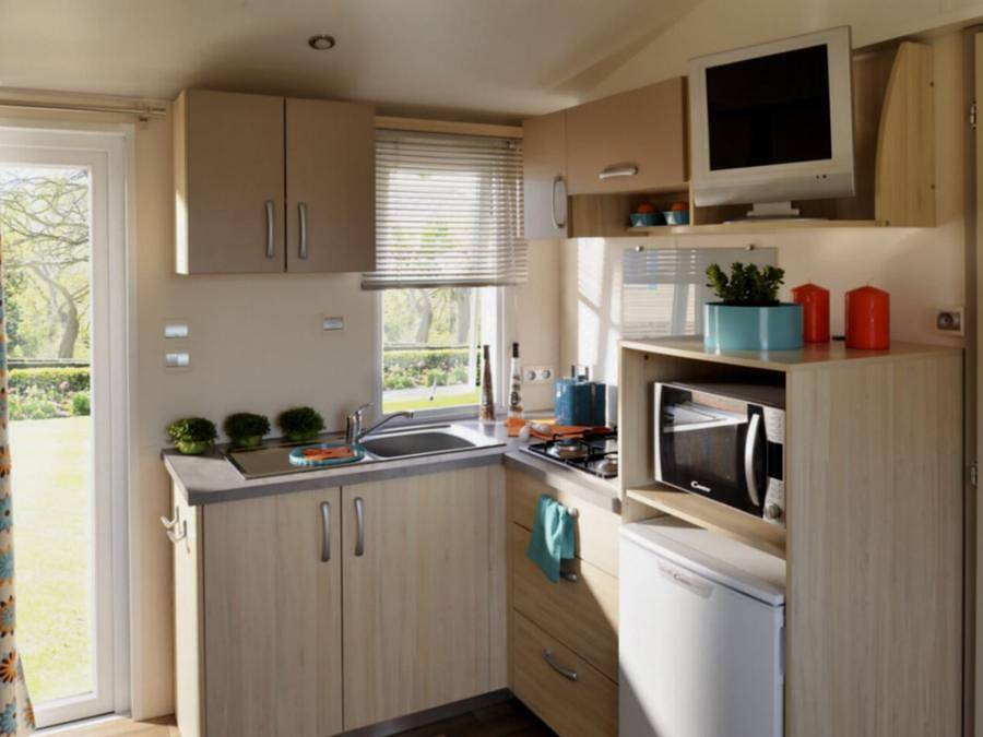 Camping Le Cottage Fleuri - Mobilheim 4 personen - Mobilheim Familie mit Klimaanlage in La Tranche-sur-Mer, Vendée