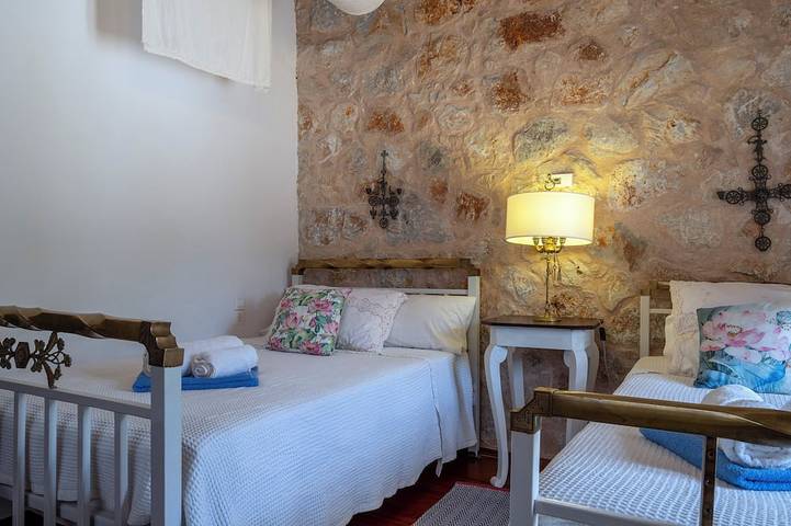 Private stone built villa.Pool and a truly magical view to the white mountains in Chania region