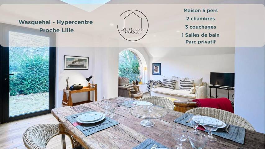 Gîte pour 5 personnes, avec terrasse à Wasquehal