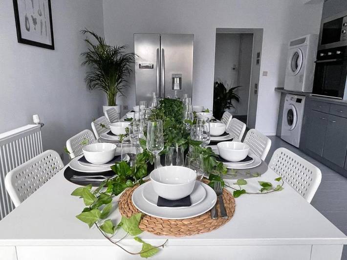 Appartement de vacances pour 14 personnes, avec jardin ainsi que terrasse et vue